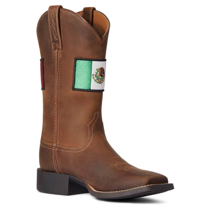 Ariat Round Up Orgullo Mexicano Western Boot Braun | sQxnwAX5