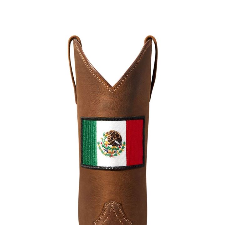 Ariat Round Up Orgullo Mexicano Western Boot Braun | sQxnwAX5