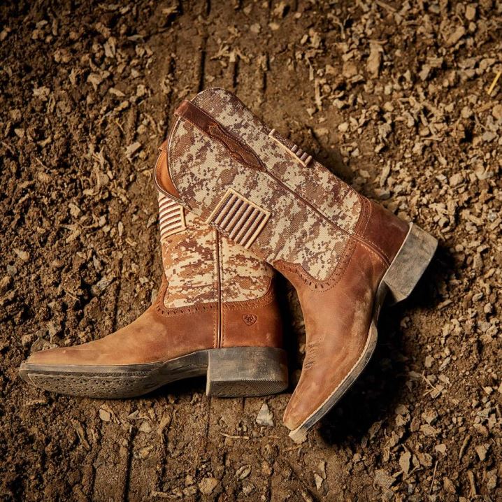 Ariat Round Up Patriot Western Boot Braun | iYBXAKBk