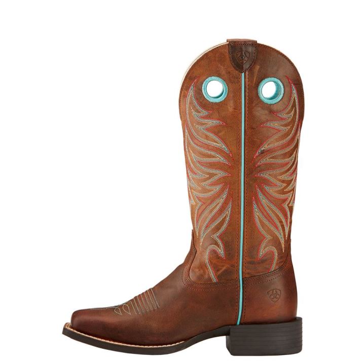 Ariat Round Up Ryder Western Boot Braun | 2qVdzgg8