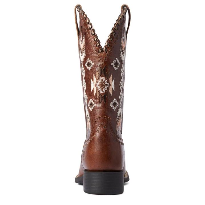 Ariat Round Up Skyler Western Boot Braun | tXumN4Ce