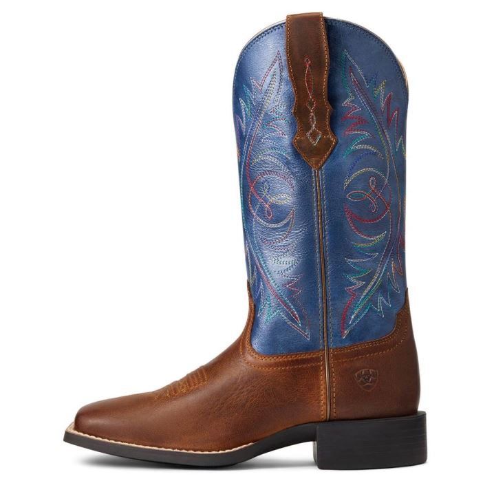 Ariat Round Up Weite Square Kappe StretchFit Western Boot Braun | pHJJStK9