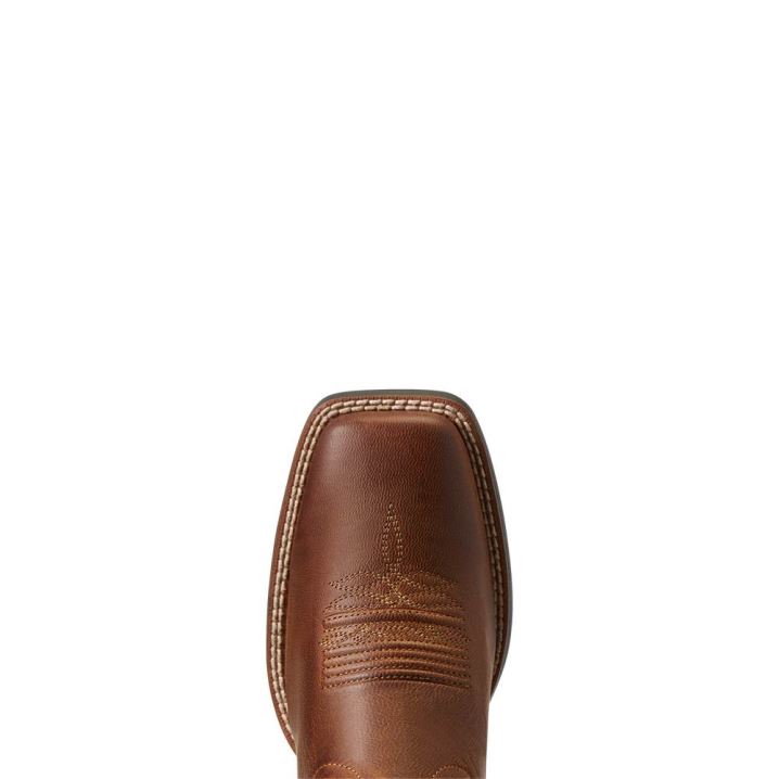 Ariat Round Up Weite Square Kappe StretchFit Western Boot Braun | pHJJStK9