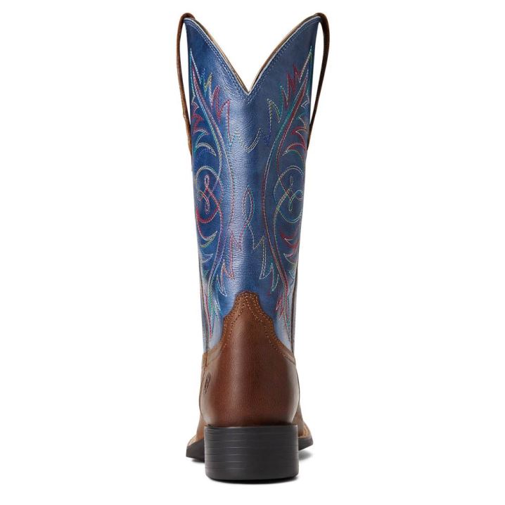 Ariat Round Up Weite Square Kappe StretchFit Western Boot Braun | pHJJStK9