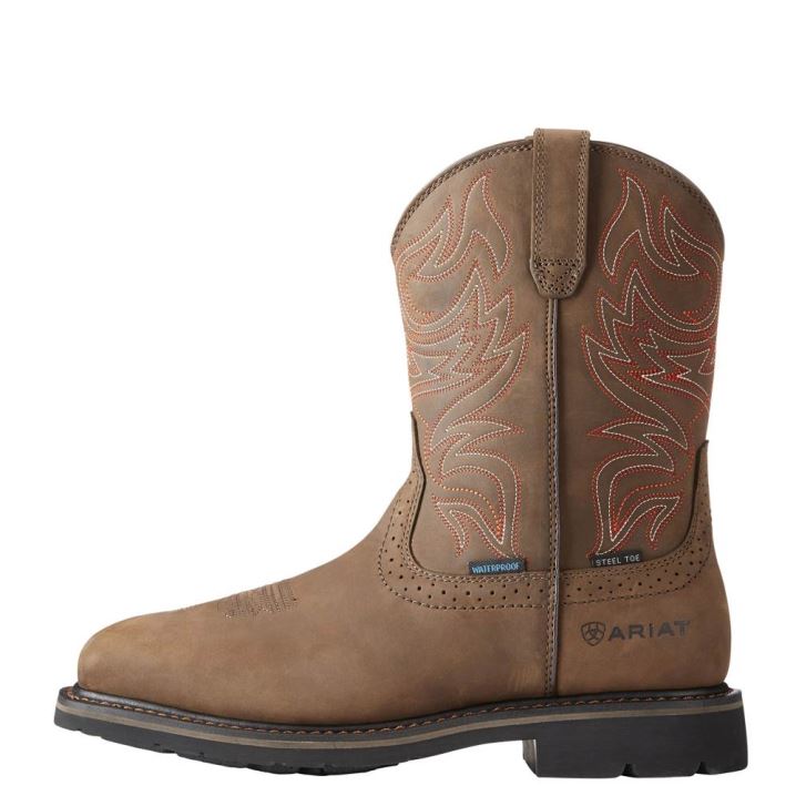 Ariat Sierra Delta Wasserdichte Steel Kappe Arbeits Boot Braun | zHoO5b2j