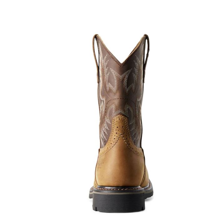 Ariat Sierra Weite Square Kappe Steel Kappe Arbeits Boot Aged Bark | StplrvkU