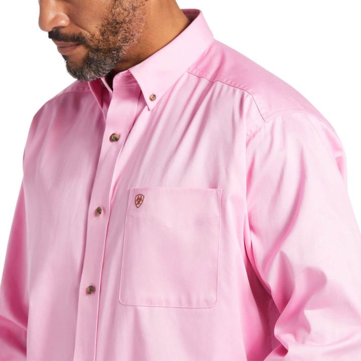 Ariat Solid Twill Klassische Fit Shirt Rosa | bFN8miXV