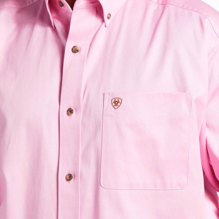 Ariat Solid Twill Klassische Fit Shirt Rosa | bFN8miXV