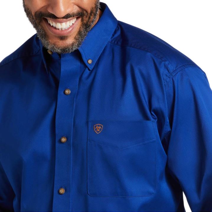 Ariat Solid Twill Klassische Fit Shirt Ultramarine | wJSgsIOP