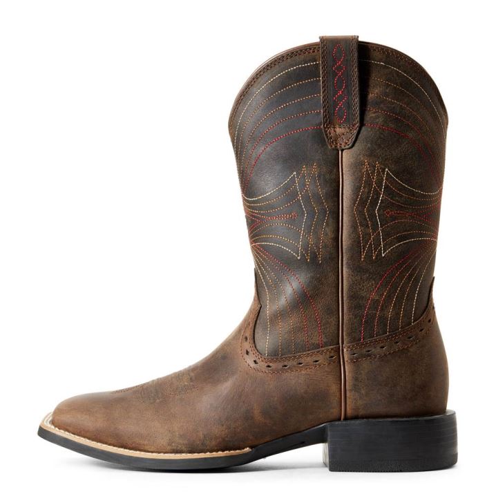 Ariat Sport Weite Square Kappe Western Boot Braun | CbzwdyvD