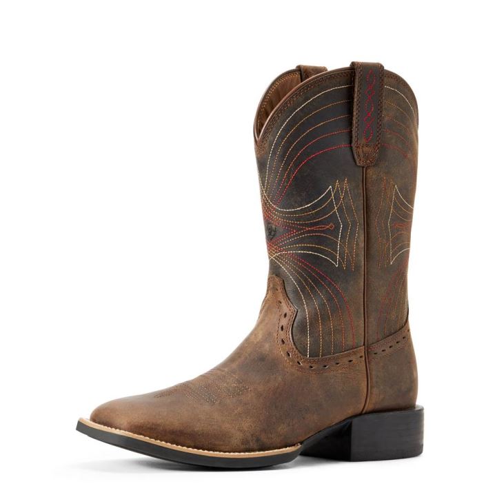 Ariat Sport Weite Square Kappe Western Boot Braun | CbzwdyvD