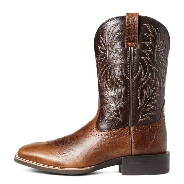 Ariat Sport Weite Square Kappe Western Boot Braun | arfheENM