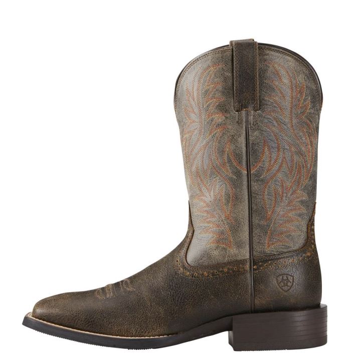 Ariat Sport Weite Square Kappe Western Boot Braun | bWgHjCxi