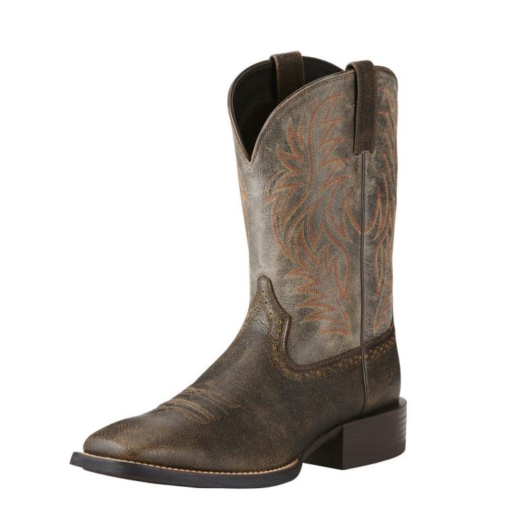 Ariat Sport Weite Square Kappe Western Boot Braun | bWgHjCxi