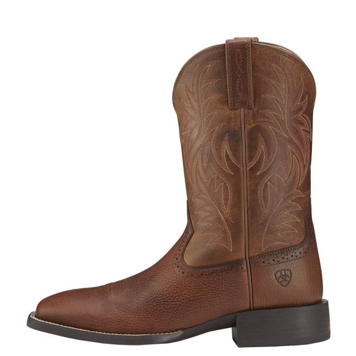 Ariat Sport Weite Square Kappe Western Boot Braun | l3jjVZcp