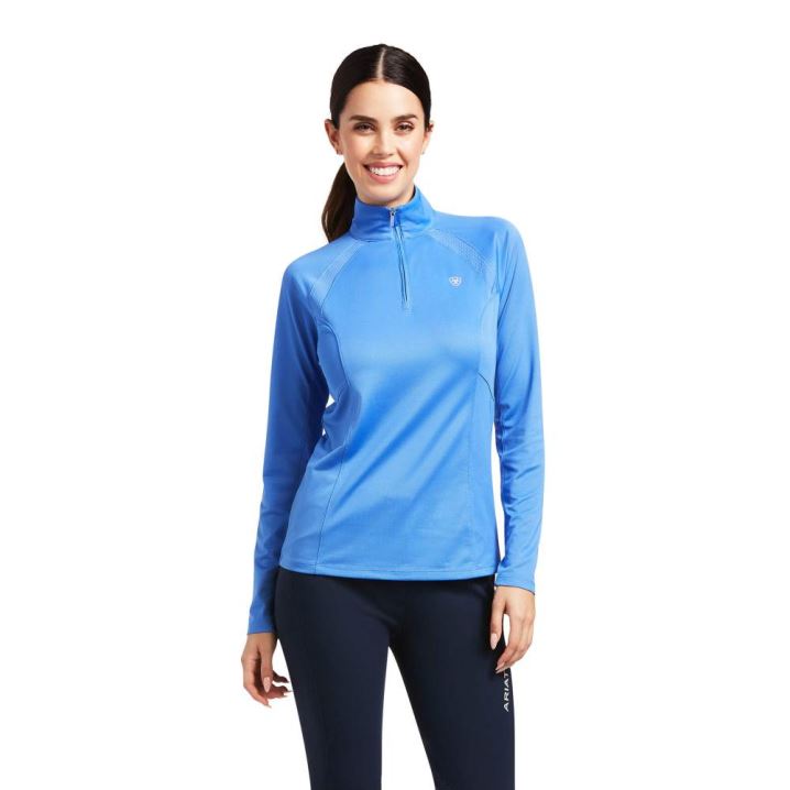 Ariat Sunstopper 2.0 1/4 Zip Baselayer Blau | Qgoe00j8