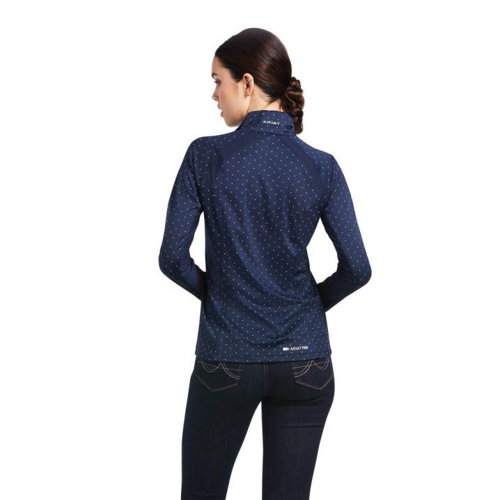 Ariat Sunstopper 2.0 1/4 Zip Baselayer Navy | EL4qpWiC