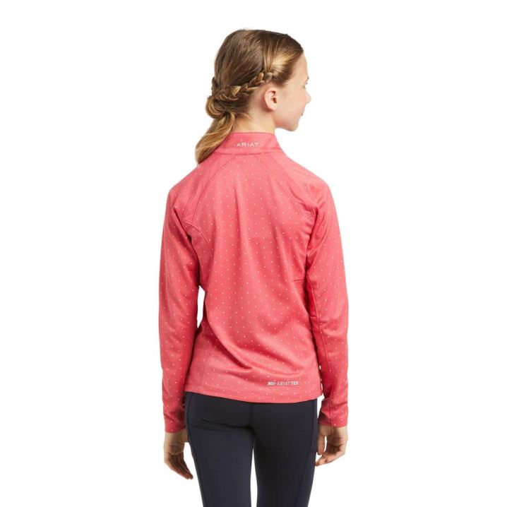 Ariat Sunstopper 2.0 1/4 Zip Baselayer Party Punch Dot | shwdQtRQ