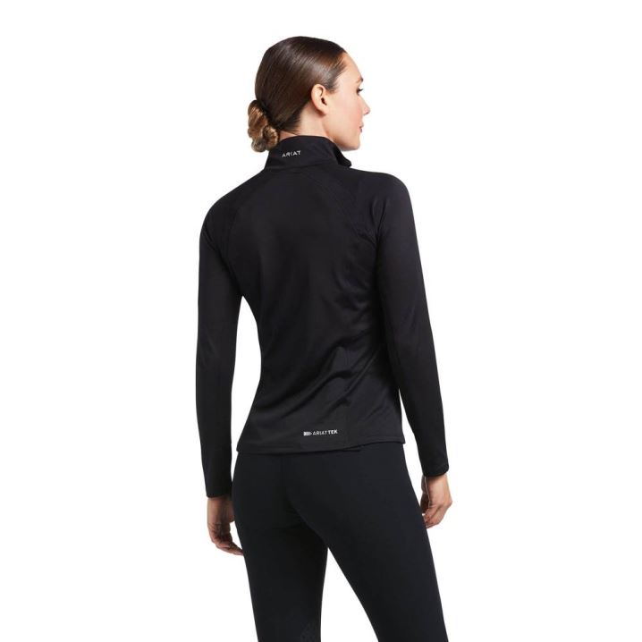 Ariat Sunstopper 2.0 1/4 Zip Baselayer Schwarz | 4nUsYFEH