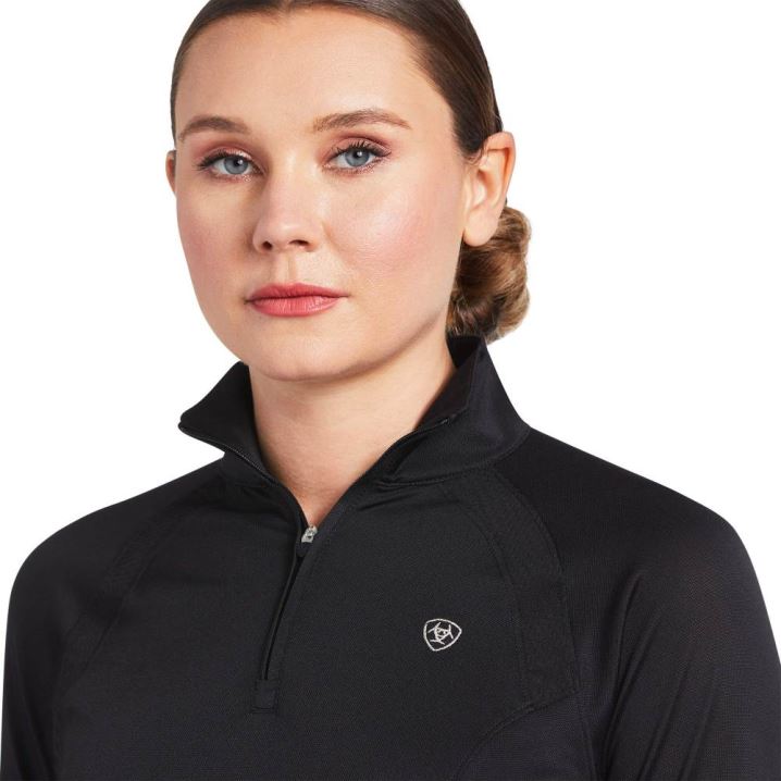 Ariat Sunstopper 2.0 1/4 Zip Baselayer Schwarz | 4nUsYFEH