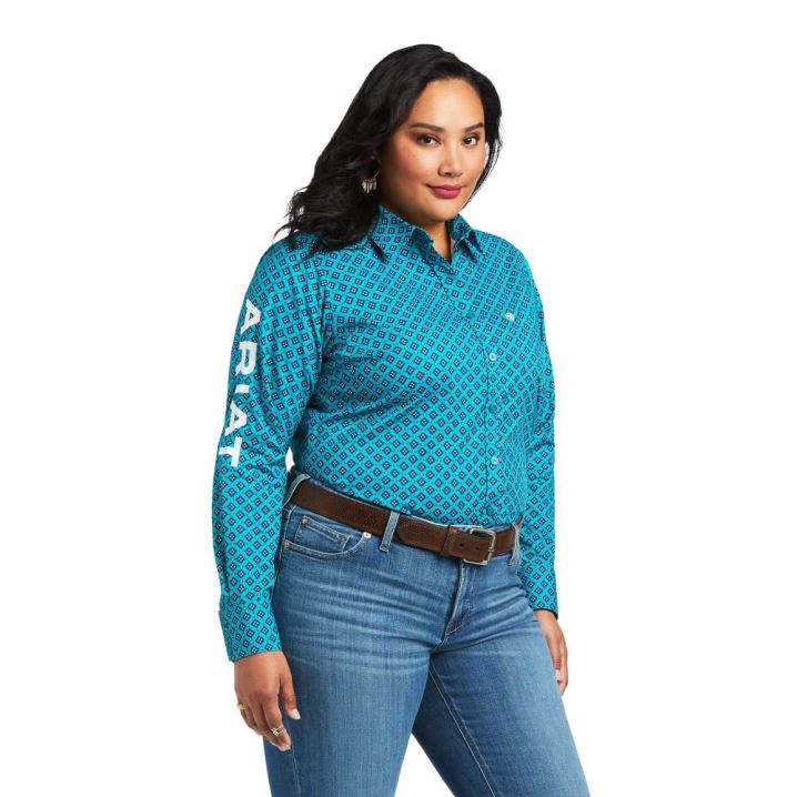 Ariat Team Kirby Stretch Shirt Ariel Geo Print | Cvm5wWK0