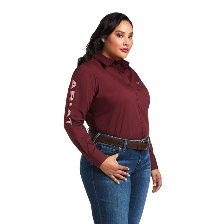 Ariat Team Kirby Stretch Shirt Zinfandel | fnrC3AIq