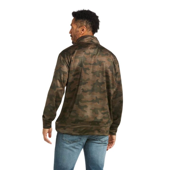 Ariat Team Logo 1/4 Zip Sweatshirt Braun Camouflage | GeGPSWPy