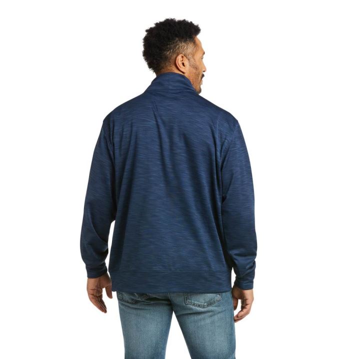 Ariat Team Logo 1/4 Zip Sweatshirt Indigo | 3HO9Pf8R