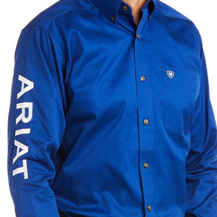 Ariat Team Logo Twill Fitted Shirt Weiß | U4ojJonX