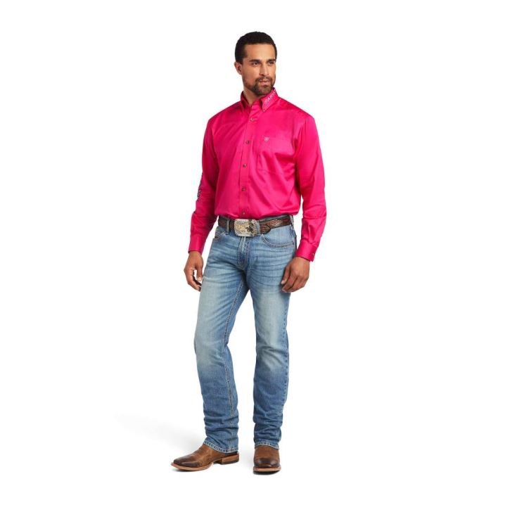 Ariat Team Logo Twill Klassische Fit Shirt Rosa | uVgDdsb9