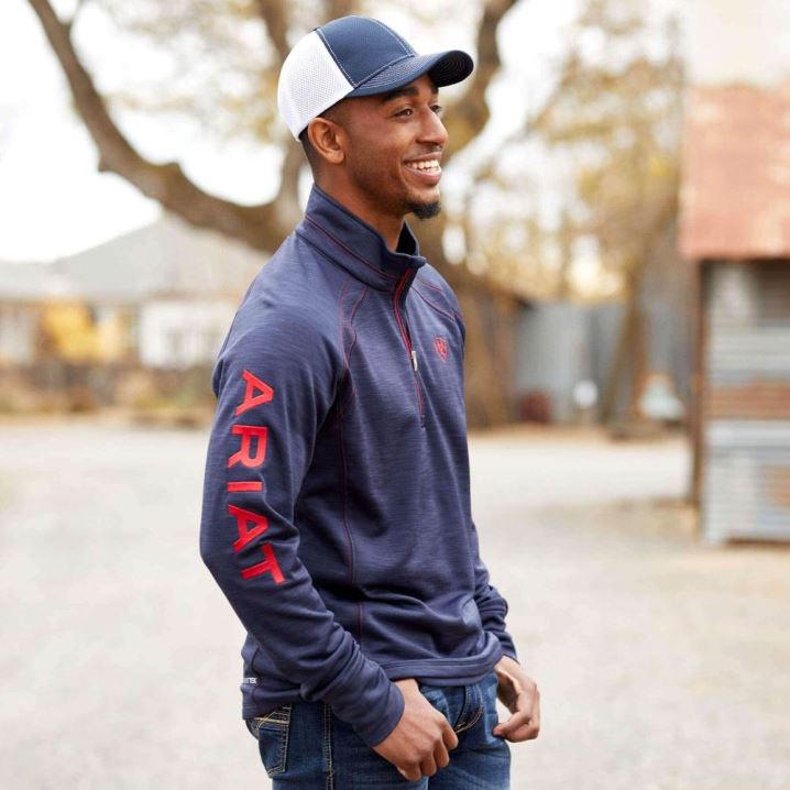 Ariat Tek Team 1/2 Zip Sweatshirt Navy | PA4xpPhG