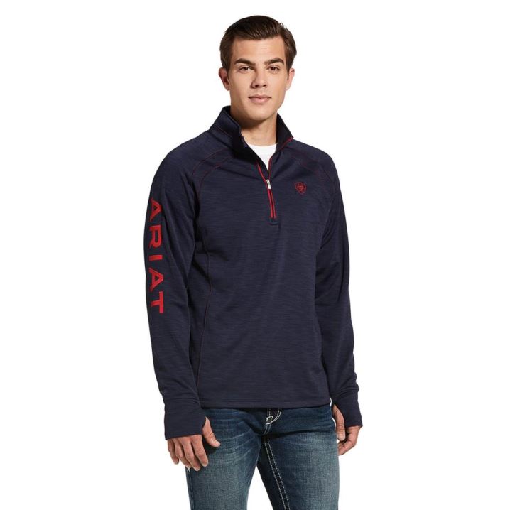 Ariat Tek Team 1/2 Zip Sweatshirt Navy | PA4xpPhG