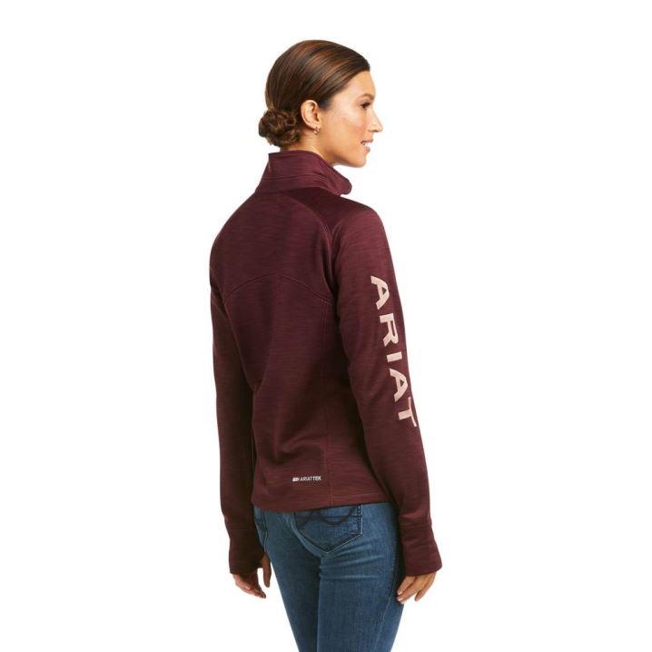 Ariat Tek Team 1/2 Zip Sweatshirt Windsor Wine | H2gMYAWv