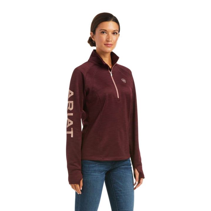 Ariat Tek Team 1/2 Zip Sweatshirt Windsor Wine | H2gMYAWv