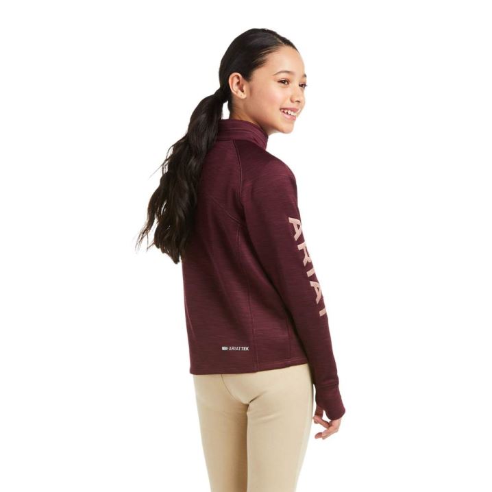 Ariat Tek Team 1/2 Zip Sweatshirt Windsor Wine | hnC72dSp