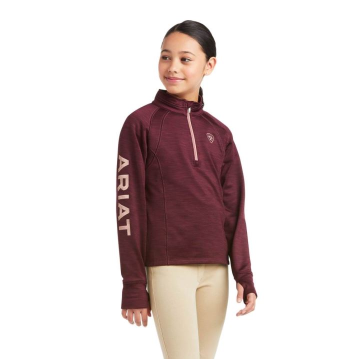 Ariat Tek Team 1/2 Zip Sweatshirt Windsor Wine | hnC72dSp