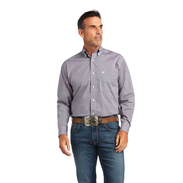 Ariat Tenzin Stretch Klassische Fit Shirt Poppies | tb07is32