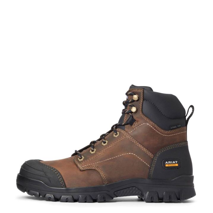 Ariat Treadfast 6" Steel Kappe Arbeits Boot Braun | UZG4WVIU