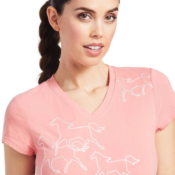 Ariat Trot Line T-Shirt Peach Blossom | NsSaH5Qg