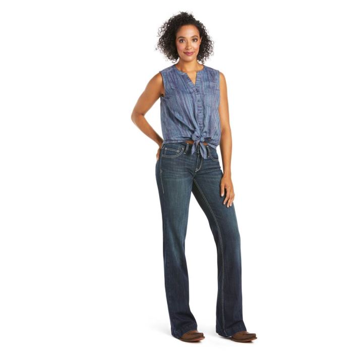 Ariat Trouser Mid Rise Isabel Weite Leg Jean Tiefes | IytfxbFl