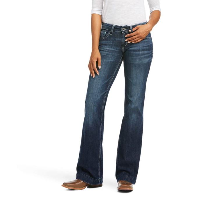 Ariat Trouser Mid Rise Melanie Weite Leg Jean Burbank | XAN0uRLJ