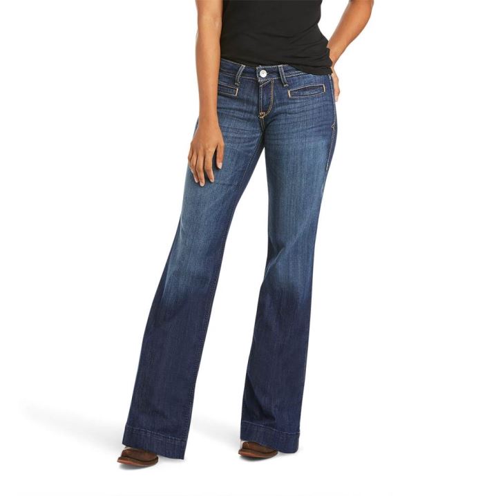 Ariat Trouser Mid Rise Stretch Lucy Weite Leg Jean Pacific | p377ssCc