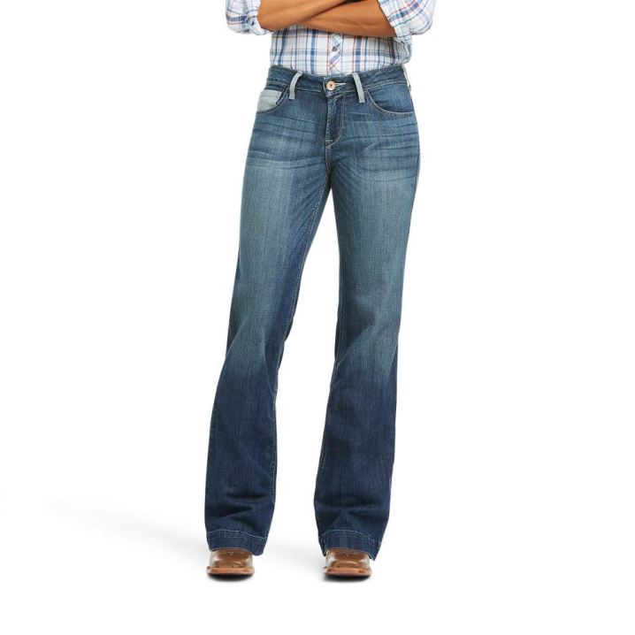 Ariat Trouser Perfect Rise Angela Weite Leg Jean Blau | izDxjbmi