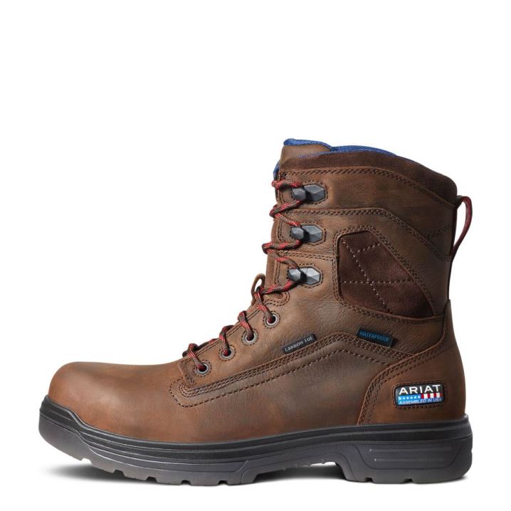 Ariat Turbo 8" USA Assembled Wasserdichte Carbon Kappe Arbeits Boot Braun | Mwei4N4Q