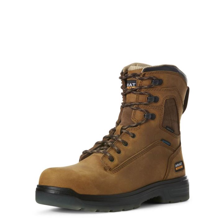 Ariat Turbo 8" Wasserdichte Carbon Kappe Arbeits Boot Aged Bark | aOJfgJS7