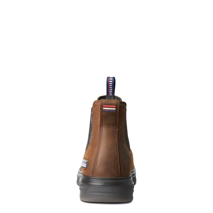 Ariat Turbo Chelsea USA Assembled Wasserdichte Carbon Kappe Arbeits Boot Braun | bc85YxrX