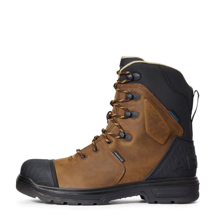 Ariat Turbo Outlaw 8" CSA Wasserdichte Carbon Kappe Arbeits Boot Braun | PZD8t4nf