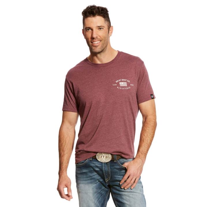 Ariat US Registered T-Shirt Bordeaux | x7cAT9g7