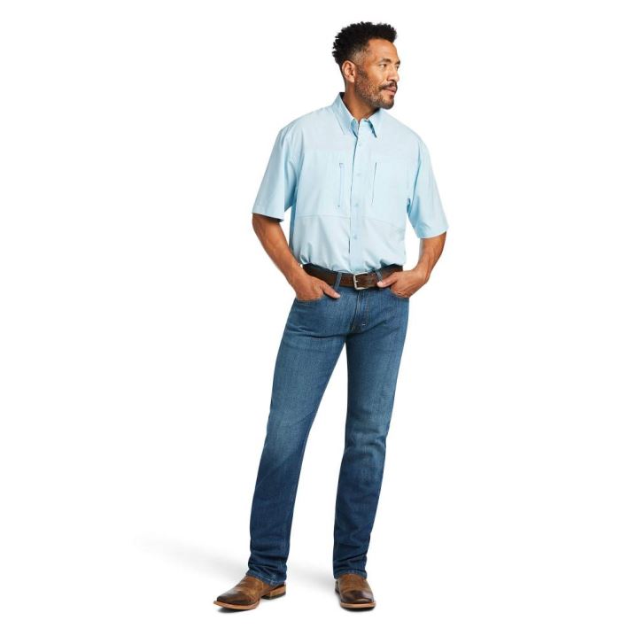 Ariat VentTEK Klassische Fit Shirt Blau | kSWguPJf