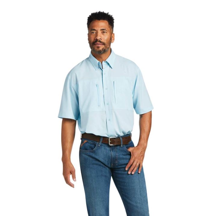 Ariat VentTEK Klassische Fit Shirt Blau | kSWguPJf